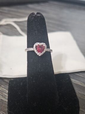Pandora Elevated Pink Heart Ring 5.5